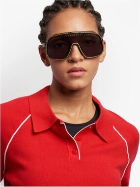 Carrera C Sport 02/S A1WIR Orange Shield Sunglass Visor with Brown Lenses